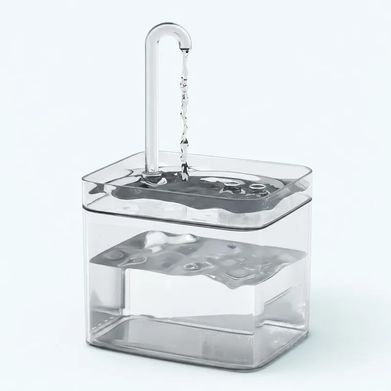 Fontaine transparente Miaqua compatible avec le pack de 10 filtres éponge