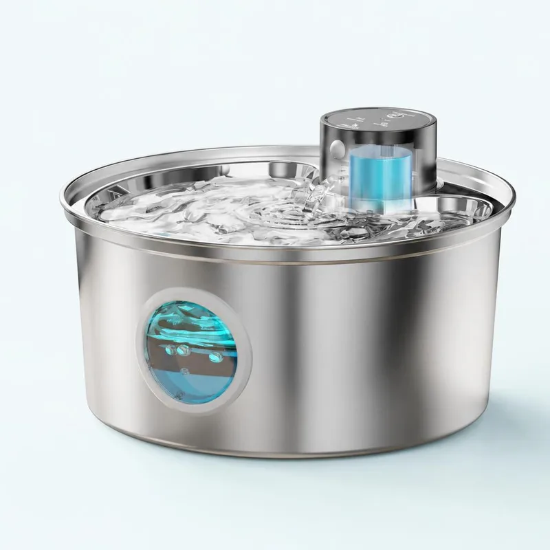 Fontaine à eau inox sans fil pour chat et chien